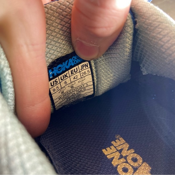 hoka one speedgoat 3 womens size 9.5 shoes blue athletic trail hiking sneakers - Picture 8 of 9